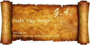 György Andor névjegykártya