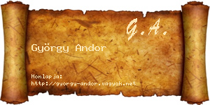 György Andor névjegykártya